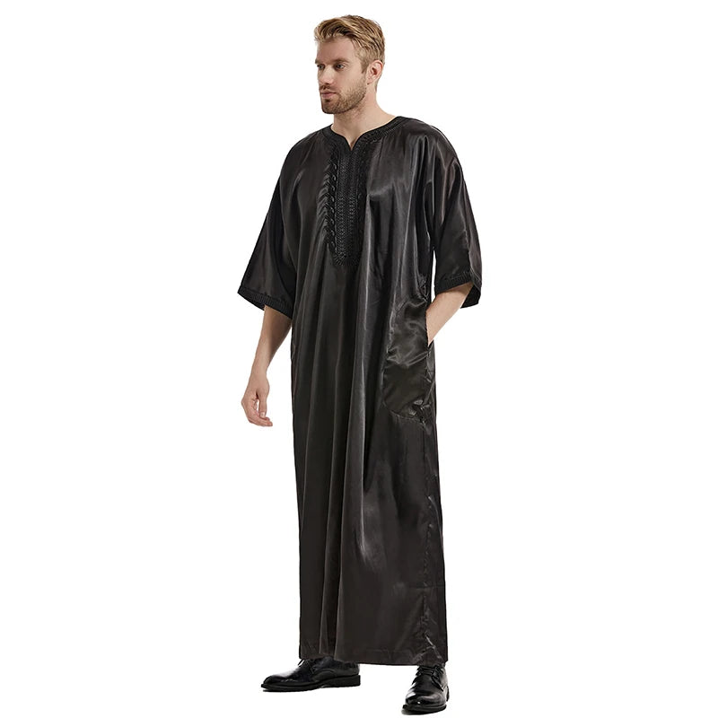 Men’s Embroidered Moroccan-Style Thobe