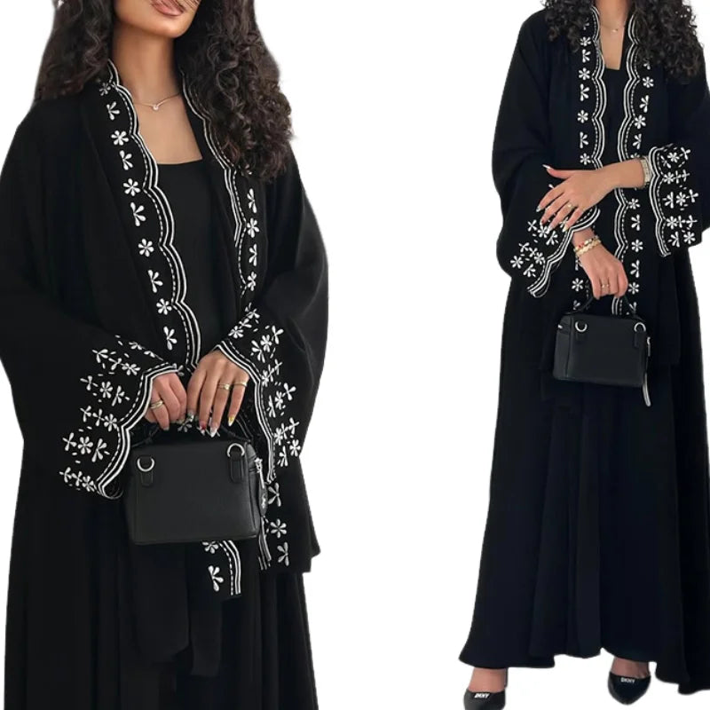 Black Embroidered Abaya with Hijab