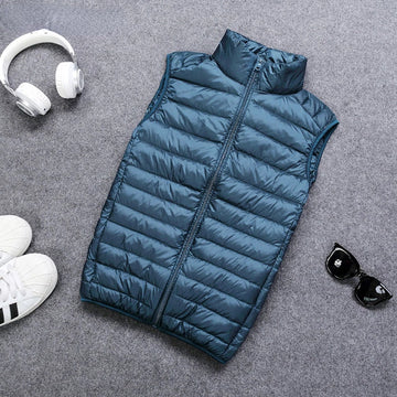 Men’s Quilted Stand-Collar Zip-Up Gilet