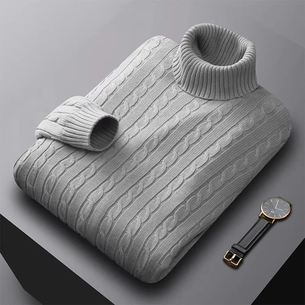 Men’s Cable-Knit Roll-Neck Jumper