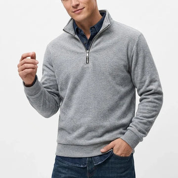 Men’s Quarter-Zip Stand-Collar Pullover