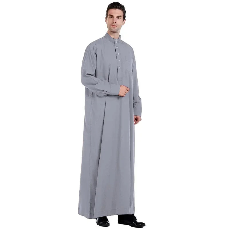 Men’s Stand-Collar Long-Sleeve Thobe