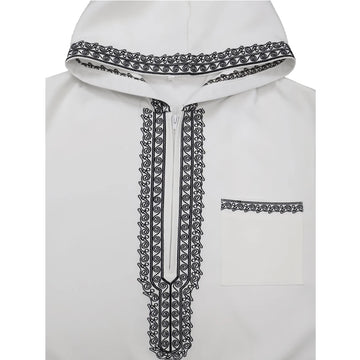 Men’s Embroidered Hooded Moroccan-Style Thobe