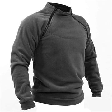 Men’s Twin-Zip Stand-Collar Pullover Sweatshirt