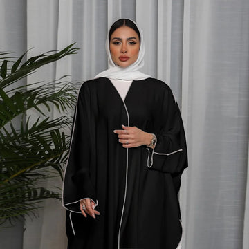 Oversized Open Abaya with Belt