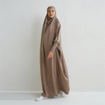 Women's Hooded Prayer Dress with Smocked Cuffs