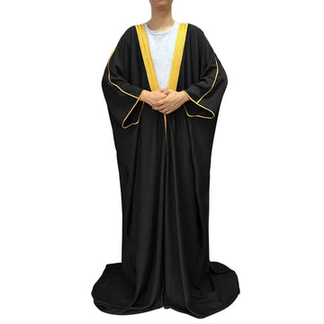 Gold-Trim Open-Front Robe – One Size