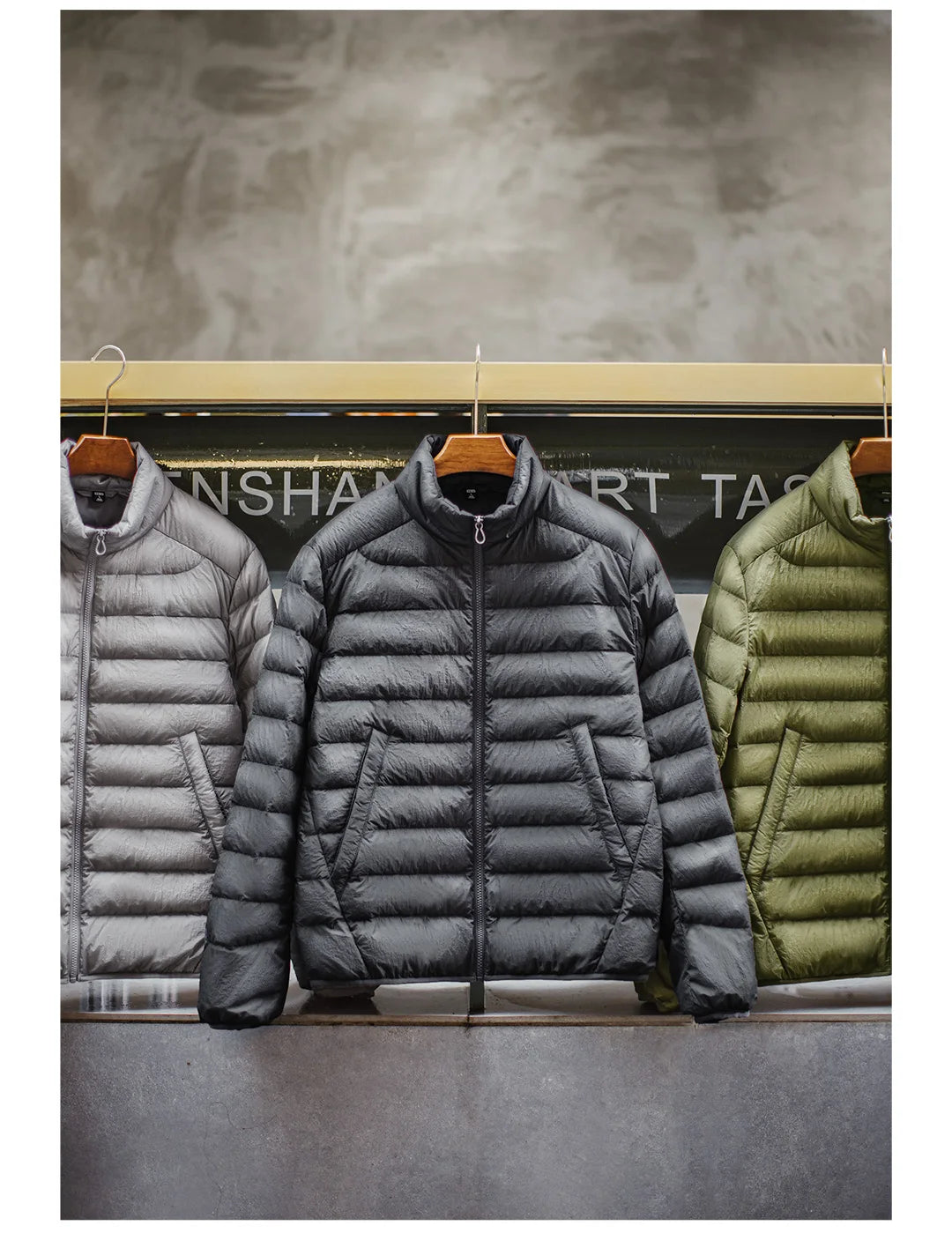 Men’s Quilted Stand-Collar Zip-Up Puffer Jacket