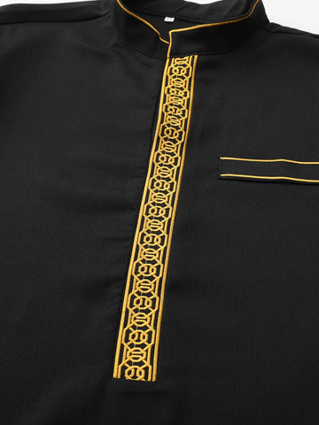 Men’s Embroidered Stand-Collar Thobe