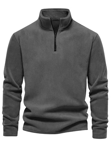 Men’s Stand-Collar Quarter-Zip Fleece Pullover