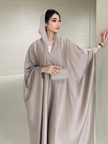 Women's Batwing Open Abaya – Apricot