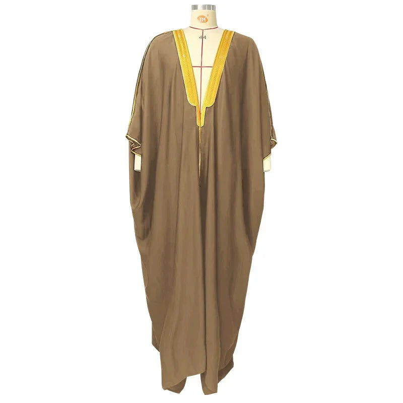 Gold-Trim Open-Front Robe – One Size