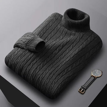 Men’s Cable-Knit Roll-Neck Jumper