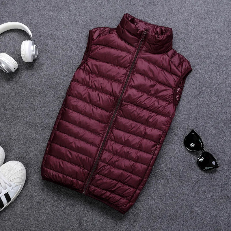 Men’s Quilted Stand-Collar Zip-Up Gilet