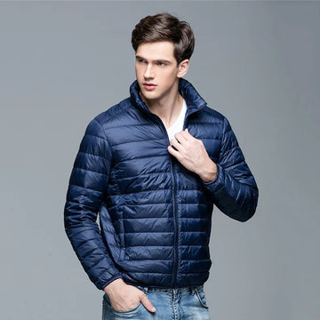 Men’s Quilted Stand-Collar Zip-Up Jacket