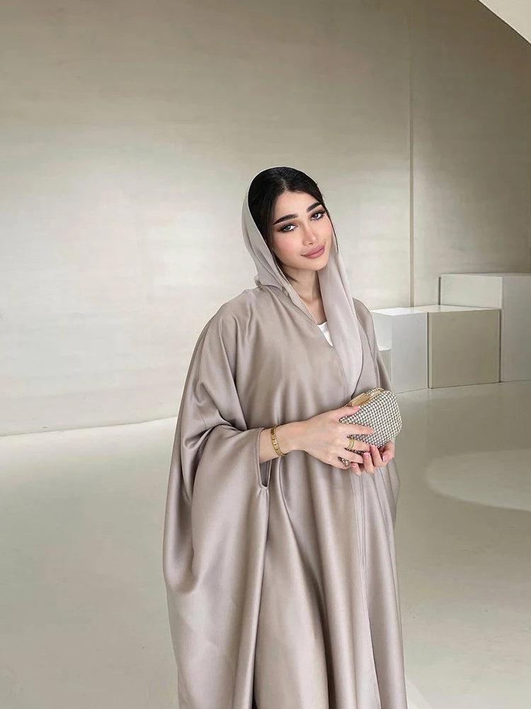 Women's Batwing Open Abaya – Apricot