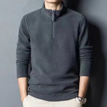 Men’s Stand-Collar Zip-Neck Fleece Pullover
