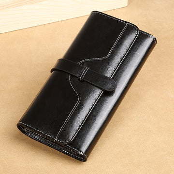 Retro Leather Long Wallet