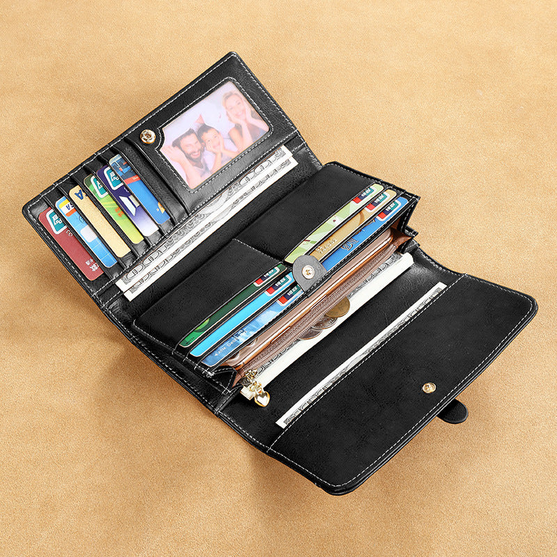 Retro Leather Long Wallet