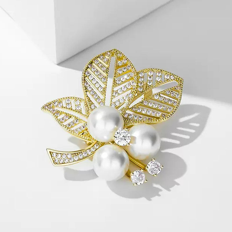 Pearl Leaf Brooch