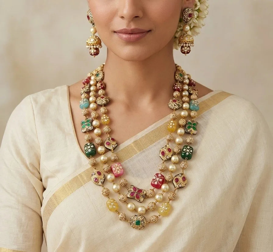 Gemstone Layered Necklace Set