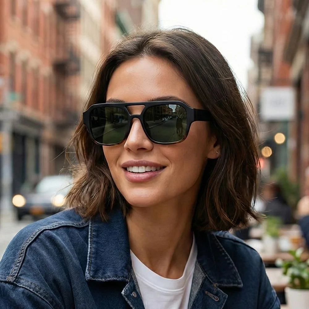 Retro Square Pilot Sunglasses