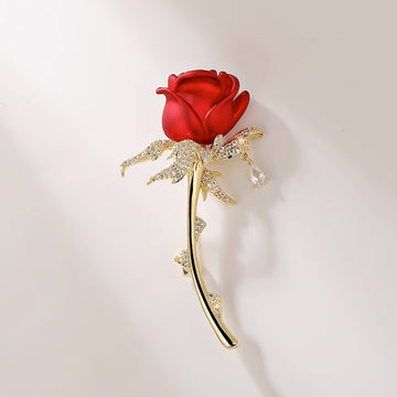 Red Rose Statement Brooch