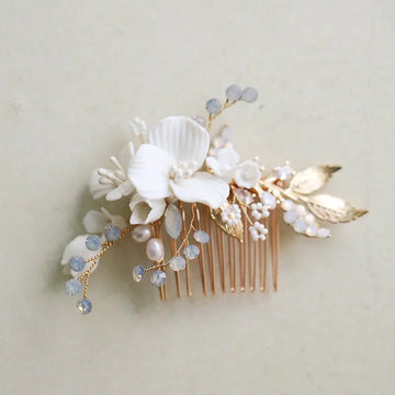 Pearl Flower Bridal Hair Comb