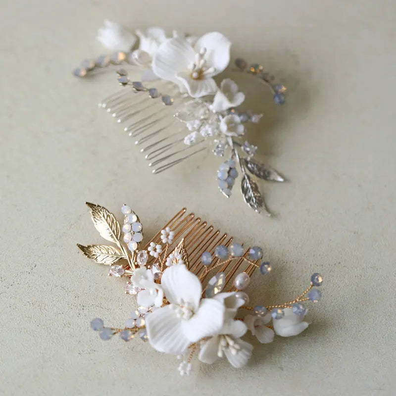 Pearl Flower Bridal Hair Comb